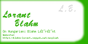 lorant blahm business card